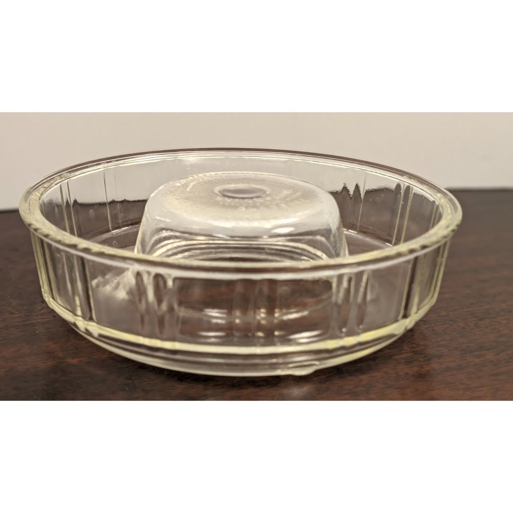 Vintage Glasbake Queen Anne Glass Ring Mold Bundt Jello Pan Art Deco 9 inch